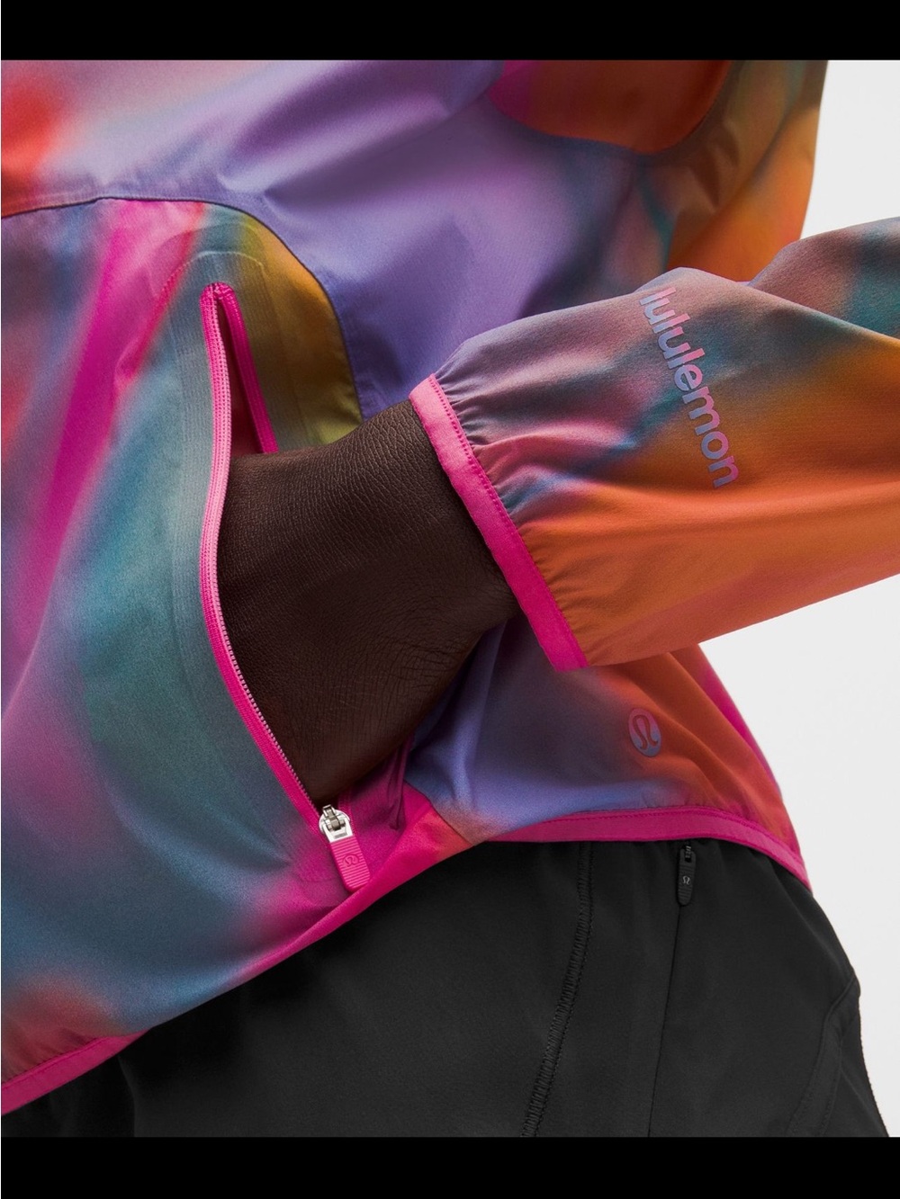 lululemon🍋Packable Trail Running Multicolor Hooded Jacket Size 12 NWT💖🧡💙 - Picture 5 of 16